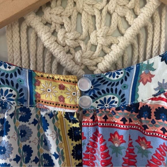 CATO Women’s High Neck Boho Cottage Parchwork Ruffle Sleeveless Top Size 18/20W - Picture 8 of 10